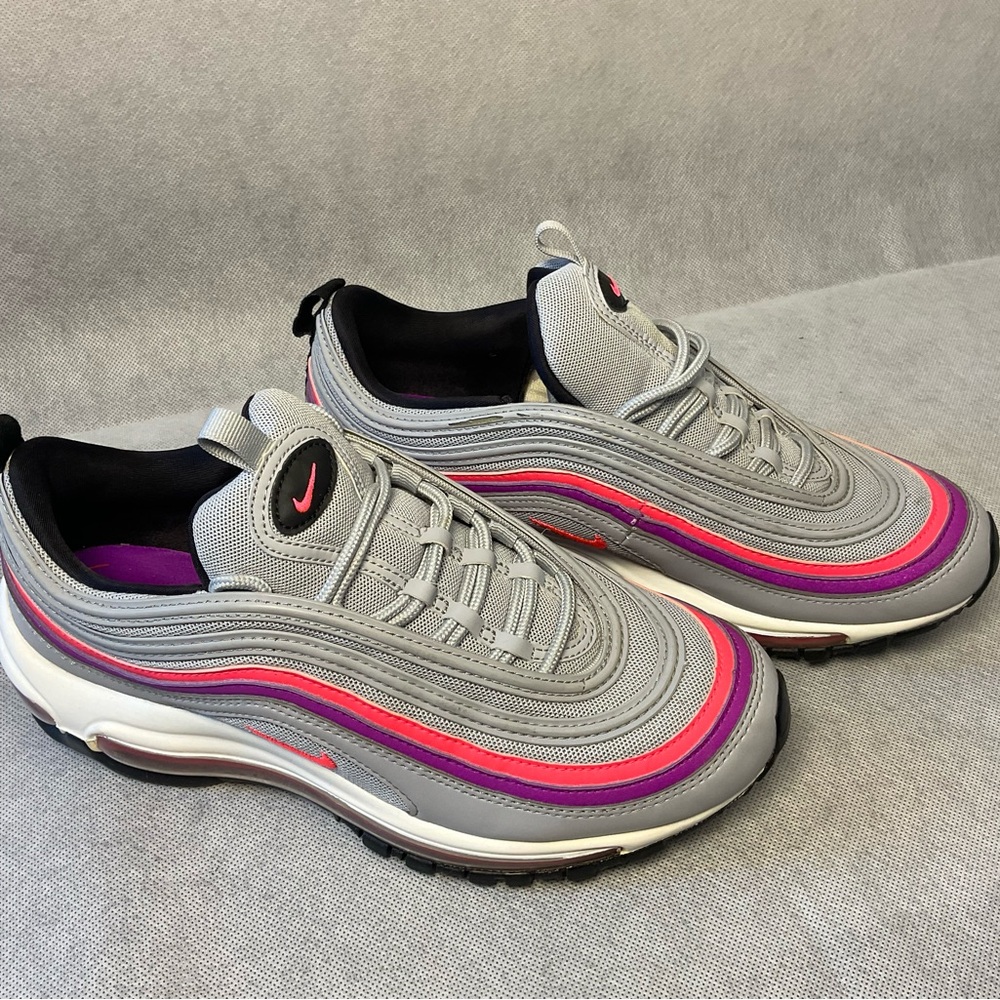 Nike Air Max 97 SE Wolf Grey Pink & Purple Accents- Size 8